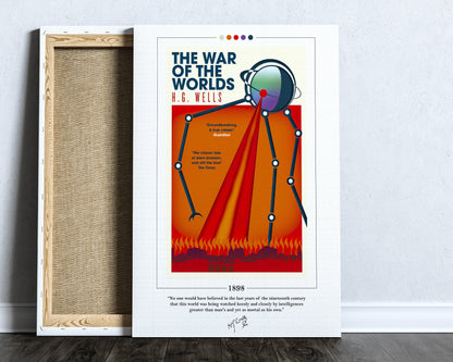 The War of the Worlds Book Cover Poster | H. G. Wells, The War of the Worlds Poster, Book Posters, Book Art, Canvas Print, Book Lover Gift