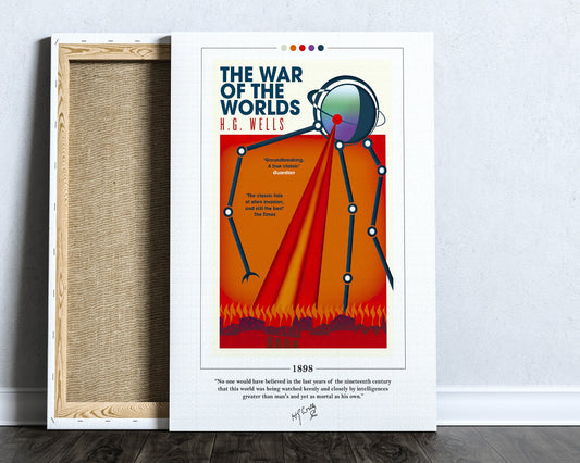 The War of the Worlds Book Cover Poster | H. G. Wells, The War of the Worlds Poster, Book Posters, Book Art, Canvas Print, Book Lover Gift