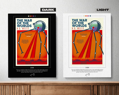 The War of the Worlds Book Cover Poster | H. G. Wells, The War of the Worlds Poster, Book Posters, Book Art, Canvas Print, Book Lover Gift