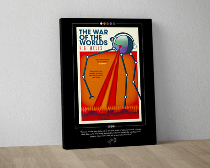 The War of the Worlds Book Cover Poster | H. G. Wells, The War of the Worlds Poster, Book Posters, Book Art, Canvas Print, Book Lover Gift