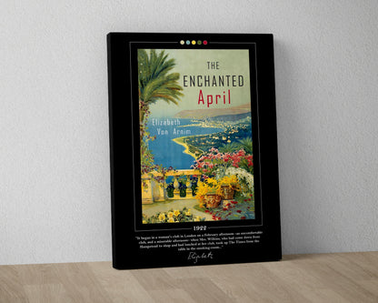 The Enchanted April Book Cover Poster | Elizabeth von Arnim, The Enchanted April Poster, Book Posters, Canvas Wall Art, Book Lover Gift