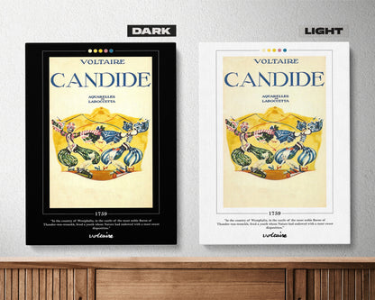 Candide Book Cover Poster | Voltaire, Candide Poster, Candide Print, Book Posters, Book Prints, Book Art, Canvas Wall Art, Book Lover Gift