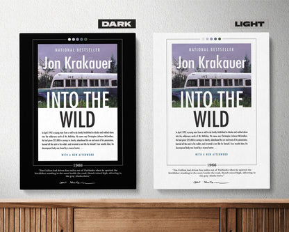 Into the Wild Book Cover Poster | Jon Krakauer, Into the Wild Poster, Into the Wild Print, Book Posters, Canvas Wall Art, Book Lover Gift