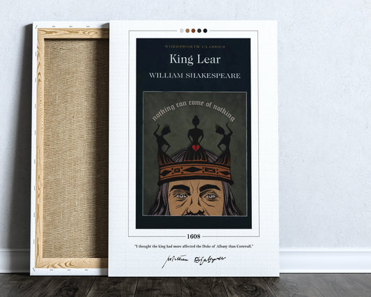 King Lear Book Cover Poster | William Shakespeare, King Lear Poster, King Lear Print, Book Posters, Canvas Print, Book Art, Book Lover Gift