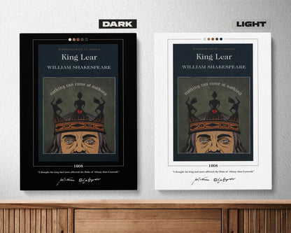 King Lear Book Cover Poster | William Shakespeare, King Lear Poster, King Lear Print, Book Posters, Canvas Print, Book Art, Book Lover Gift