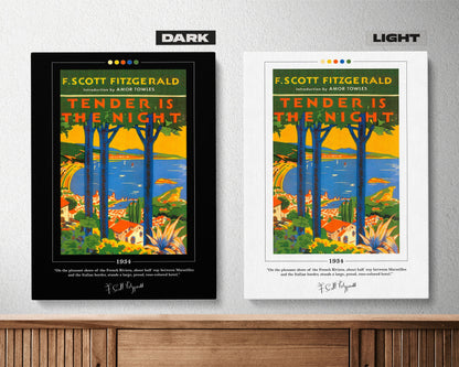Tender Is the Night Book Cover Poster | F. Scott Fitzgerald, Tender Is the Night Poster, Book Posters, Canvas Wall Art, Book Lover Gift