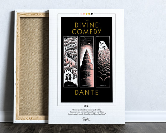 Divine Comedy Book Cover Poster | Dante Alighieri, Divine Comedy Poster, Divine Comedy Print, Book Posters, Book Art, Book Lover Gift
