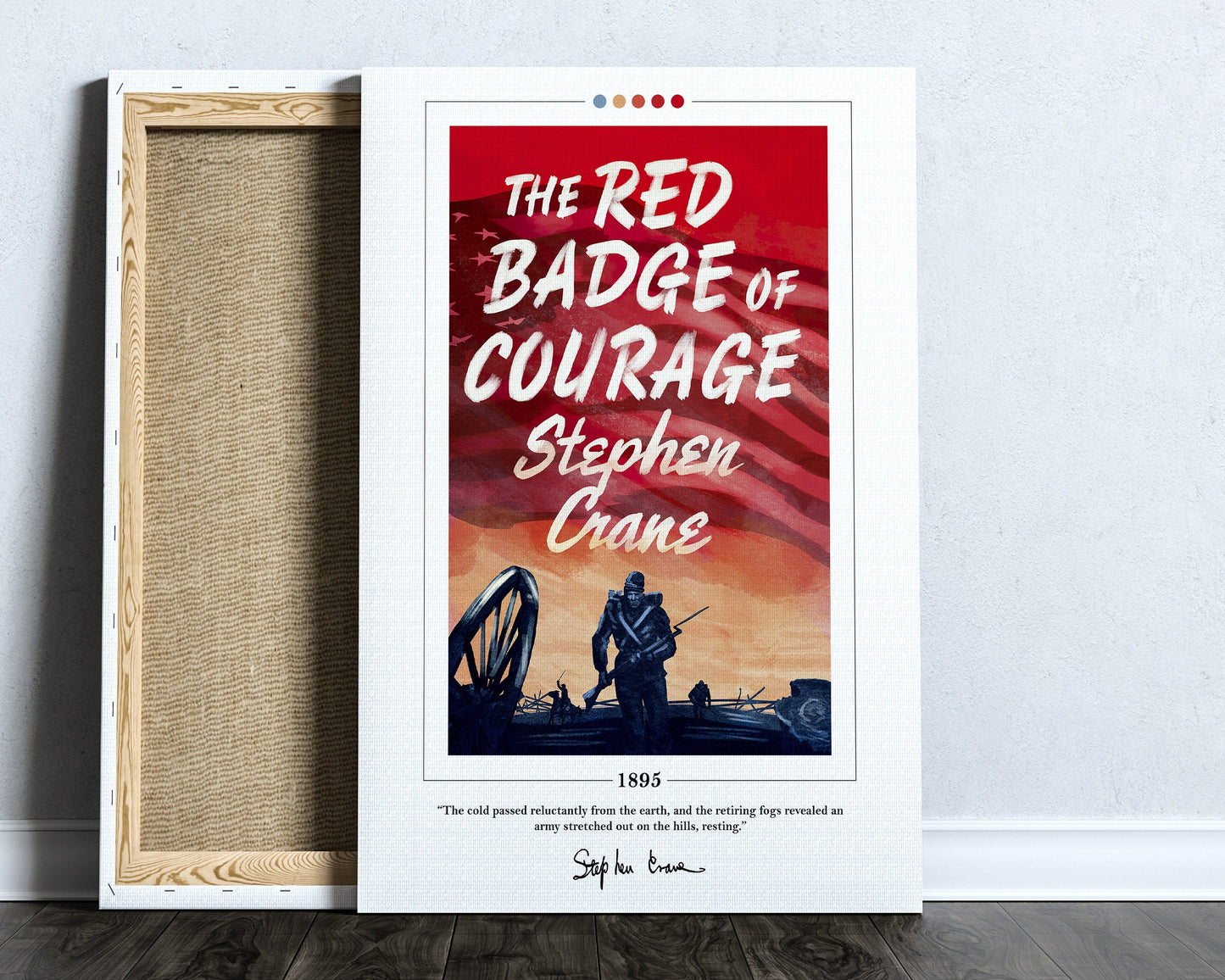 The Red Badge of Courage Book Cover Poster | Stephen Crane, The Red Badge of Courage Poster, Book Posters, Canvas Wall Art, Book Lover Gift