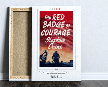 The Red Badge of Courage Book Cover Poster | Stephen Crane, The Red Badge of Courage Poster, Book Posters, Canvas Wall Art, Book Lover Gift