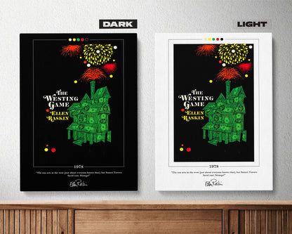The Westing Game Book Cover Poster | Ellen Raskin, The Westing Game Poster, The Westing Game Print, Book Posters, Book Art, Book Lover Gift