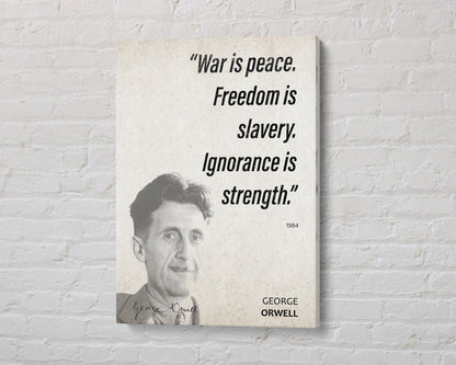 George Orwell Quote Wall Art | "War is Peace" 1984 Quote Poster, Quote Print, Quote Art, Book Quote, Canvas Wall Art, Book Lover Gift