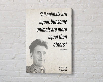 George Orwell Quote Wall Art | Animal Farm Quote Poster, Quote Print, Quote Art, Book Quote, Canvas Wall Art, Book Lover Gift