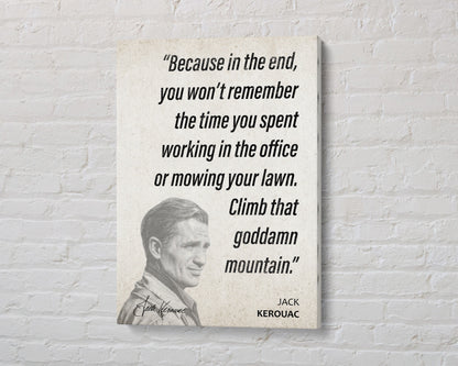 Jack Kerouac Quote Wall Art | "Mountain" Quote Poster, Quote Print, Quote Art, Book Quotes, Canvas Wall Art, Book Lover Gift