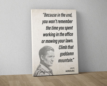 Jack Kerouac Quote Wall Art | "Mountain" Quote Poster, Quote Print, Quote Art, Book Quotes, Canvas Wall Art, Book Lover Gift