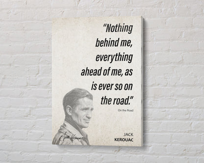 Jack Kerouac Quote Wall Art | "Ahead of Me" On the Road Quote Poster, Quote Print, Quote Art, Book Quotes, Canvas Wall Art, Book Lover Gift
