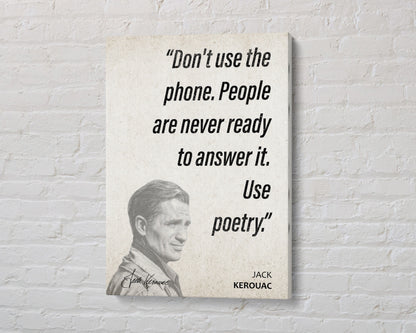 Jack Kerouac Quote Wall Art | "Use Poetry" Quote Poster, Quote Print, Quote Art, Book Quotes, Canvas Wall Art, Book Lover Gift