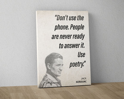 Jack Kerouac Quote Wall Art | "Use Poetry" Quote Poster, Quote Print, Quote Art, Book Quotes, Canvas Wall Art, Book Lover Gift