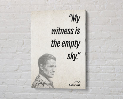 Jack Kerouac Quote Wall Art | "Empty Sky" Quote Poster, Quote Print, Quote Art, Book Quotes, Canvas Wall Art, Book Lover Gift