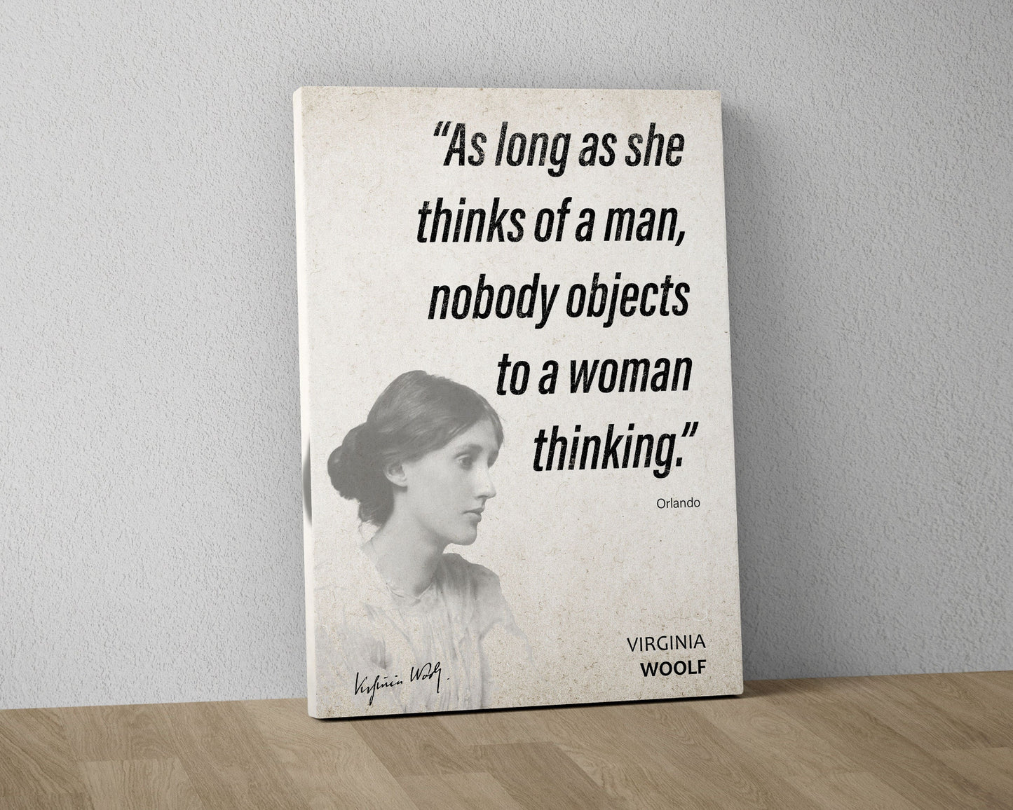 Virginia Woolf Quote Wall Art | "Woman Thinking" Orlando Quote Poster, Quote Print, Quote Art, Book Quotes, Canvas Wall Art, Book Lover Gift