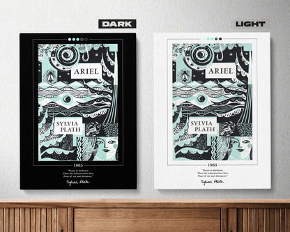 Ariel Book Cover Poster | Sylvia Plath, Ariel Poster, Ariel Print, Book Posters, Book Prints, Canvas Wall Art, Book Art, Book Lover Gift