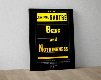 Being and Nothingness Book Cover Poster | Jean Paul Sartre, Being and Nothingness Poster, Book Posters, Canvas Wall Art, Book Lover Gift
