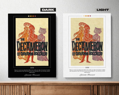 The Decameron Book Cover Poster | Giovanni Boccaccio, The Decameron Poster, The Decameron Print, Book Posters, Book Art, Canvas Print