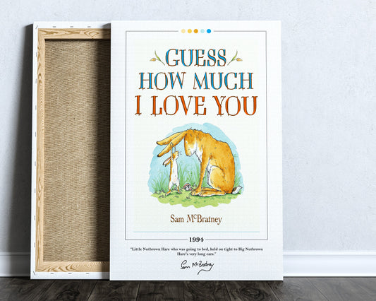 Guess How Much I Love You Book Cover Poster | Sam McBratney, Guess How Much I Love You Poster, Book Posters, Book Art, Book Lover Gift