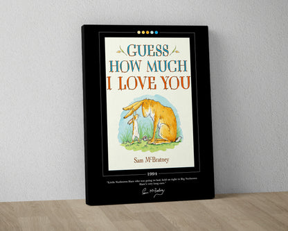 Guess How Much I Love You Book Cover Poster | Sam McBratney, Guess How Much I Love You Poster, Book Posters, Book Art, Book Lover Gift
