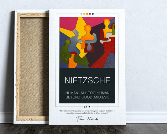 Human All Too Human and Beyond Good and Evil Book Cover Poster | Friedrich Nietzsche, Book Posters, Book Art, Canvas Print, Book Lover Gift