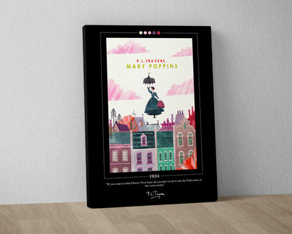 Mary Poppins Book Cover Poster | P. L. Travers, Mary Poppins Poster, Mary Poppins Print, Book Posters, Book Art, Book Lover Gift