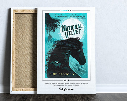 National Velvet Book Cover Poster | Enid Bagnold, National Velvet Poster, National Velvet Print, Book Posters, Book Art, Book Lover Gift