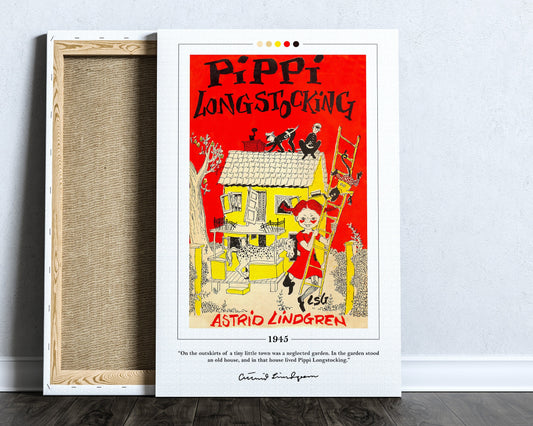 Pippi Longstocking Book Cover Poster | Astrid Lindgren, Pippi Longstocking Poster, Pippi Longstocking Print, Book Posters, Book Lover Gift