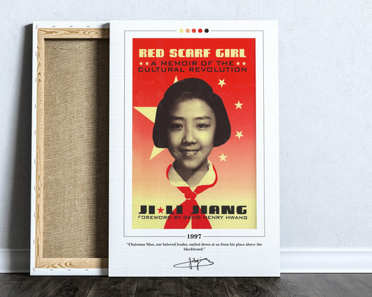 Red Scarf Girl Book Cover Poster | Ji Li Jiang, Red Scarf Girl Poster, Red Scarf Girl Print, Book Posters, Book Art, Book Lover Gift