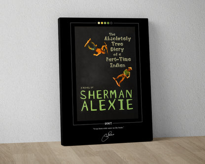 The Absolutely True Diary of a Part Time Indian Book Cover Poster | Sherman Alexie, Book Posters, Canvas Wall Art, Book Art, Book Lover Gift
