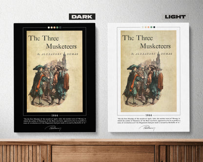 The Three Musketeers Book Cover Poster | Alexandre Dumas, The Three Musketeers Poster, 3 Musketeers Print, Book Posters, Book Art