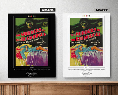 The Murders in the Rue Morgue Book Cover Poster | Edgar Allan Poe, The Murders in the Rue Morgue Poster, Book Posters, Book Lover Gift