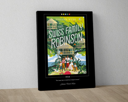 The Swiss Family Robinson Book Cover Poster | Johann David Wyss, The Swiss Family Robinson Poster, Book Posters, Book Art, Book Lover Gift