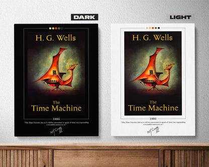 The Time Machine Book Cover Poster | H. G. Wells, The Time Machine Poster, The Time Machine Print, Book Posters, Book Art, Book Lover Gift