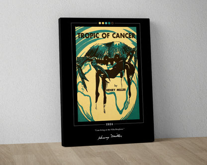 Tropic of Cancer Book Cover Poster | Henry Miller, Tropic of Cancer Poster, Tropic of Cancer Print, Book Posters, Book Art, Book Lover Gift