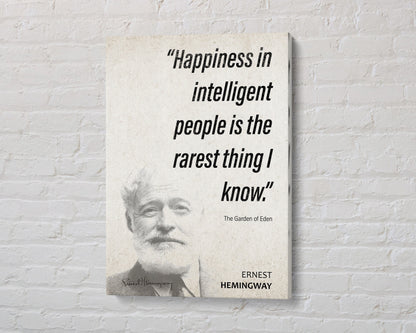 Ernest Hemingway Quote Wall Art | The Garden of Eden Quote Poster, Quote Print, Quote Art, Book Quotes, Canvas Wall Art, Book Lover Gift
