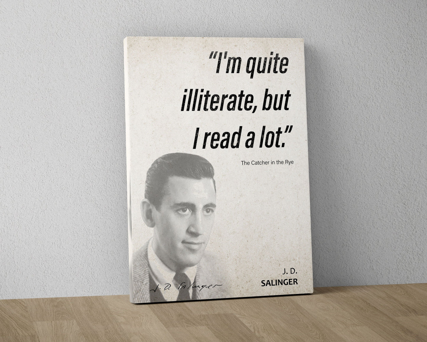 J. D. Salinger Quote Wall Art | "Quite Illiterate" The Catcher in the Rye Quote Poster, Quote Print, Quote Art, Book Quote, Book Lover Gift