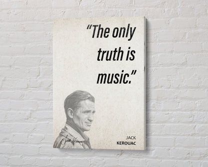 Jack Kerouac Quote Wall Art | "Music" Quote Poster, Quote Print, Quote Art, Book Quotes, Canvas Wall Art, Book Lover Gift