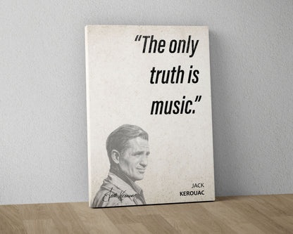 Jack Kerouac Quote Wall Art | "Music" Quote Poster, Quote Print, Quote Art, Book Quotes, Canvas Wall Art, Book Lover Gift