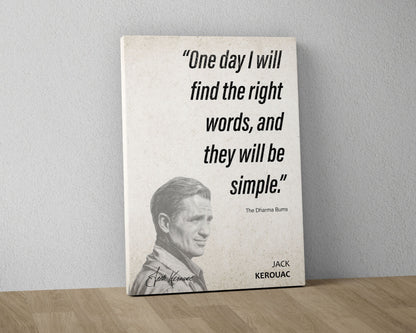 Jack Kerouac Quote Wall Art | The Dharma Bums Quote Poster, Quote Print, Quote Art, Book Quotes, Canvas Wall Art, Book Lover Gift