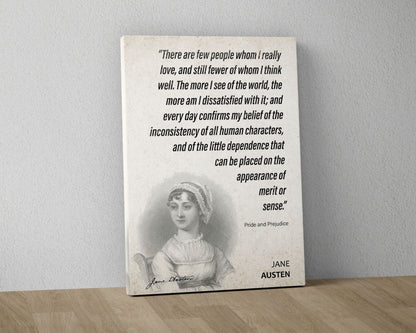 Jane Austen Quote Wall Art | "Merit of Sense" Pride and Prejudice Quote Poster, Quote Print, Quote Art, Book Quotes, Book Lover Gift