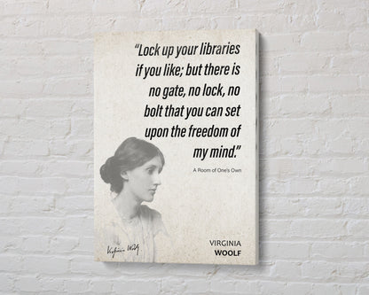 Virginia Woolf Quote Wall Art | "Libraries" A Room of One's Own Quote Poster, Quote Print, Quote Art, Book Quotes, Book Lover Gift