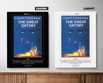 The Great Gatsby Book Cover Poster | F. Scott Fitzgerald, The Great Gatsby Poster, Book Posters, Canvas Wall Art, Book Art, Book Lover Gift