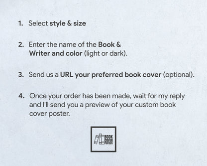 Request Your Own Book Cover Poster | Book Posters, Book Prints, Book Art, Canvas Wall Art, Book Lover Gift, Literary Gifts, Bookish Gifts