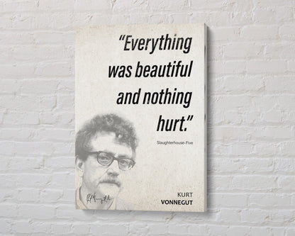 Kurt Vonnegut Quote Wall Art | Slaughterhouse Five Quote Poster, Quote Print, Quote Art, Book Quote, Canvas Print, Book Lover Gift