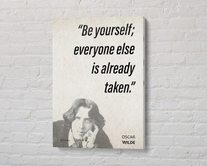 Oscar Wilde Quote Wall Art | "Be Yourself" Quote Poster, Quote Print, Quote Art, Book Quote, Canvas Wall Art, Book Lover Gift